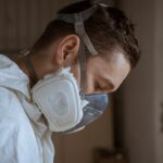 Worker undergoing respirator fit test in compliance with AS/NZS 1715