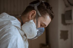 Worker undergoing respirator fit test in compliance with AS/NZS 1715